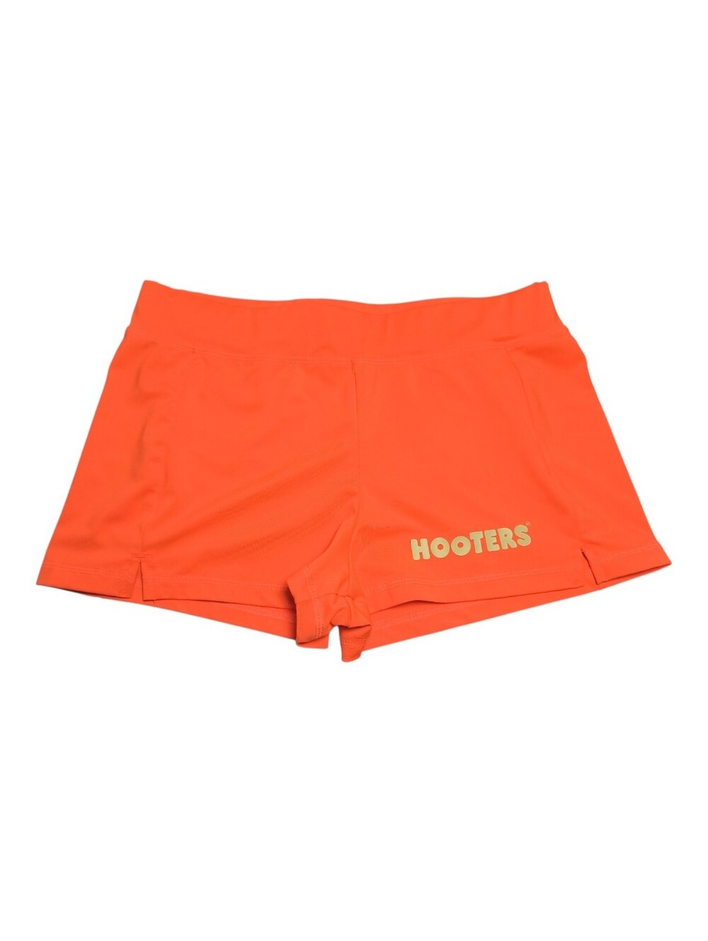 Hooters Halloween Cosplay Women's Neon Orange Athletic Booty Shorts M